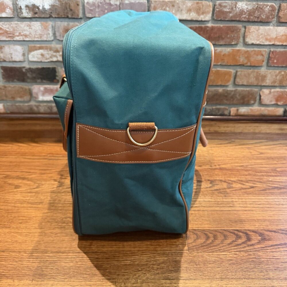 Vintage 90s Polo Ralph Lauren Green Canvas Travel Duffel Bag 24” Large Duffle - Picture 6 of 11